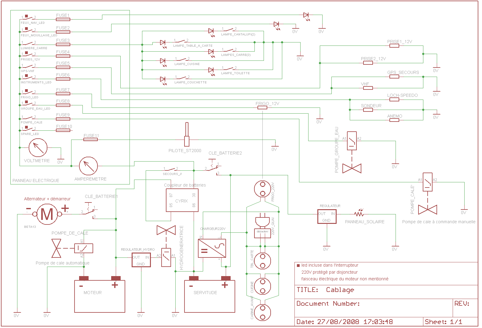 Schema electrique capteur solaire